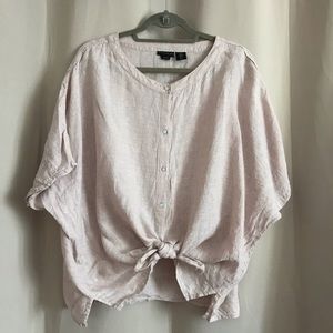 Tahari linen oversized dolman blouse
